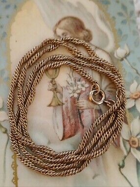 VINTAGE 12K GOLDFILLED DOUBLE LINK ROPE TWIST 18" LONG NECKLACE 1/20 12 K